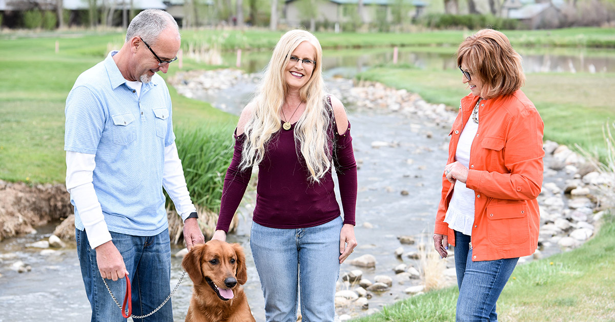 Terri Leben with neighbors